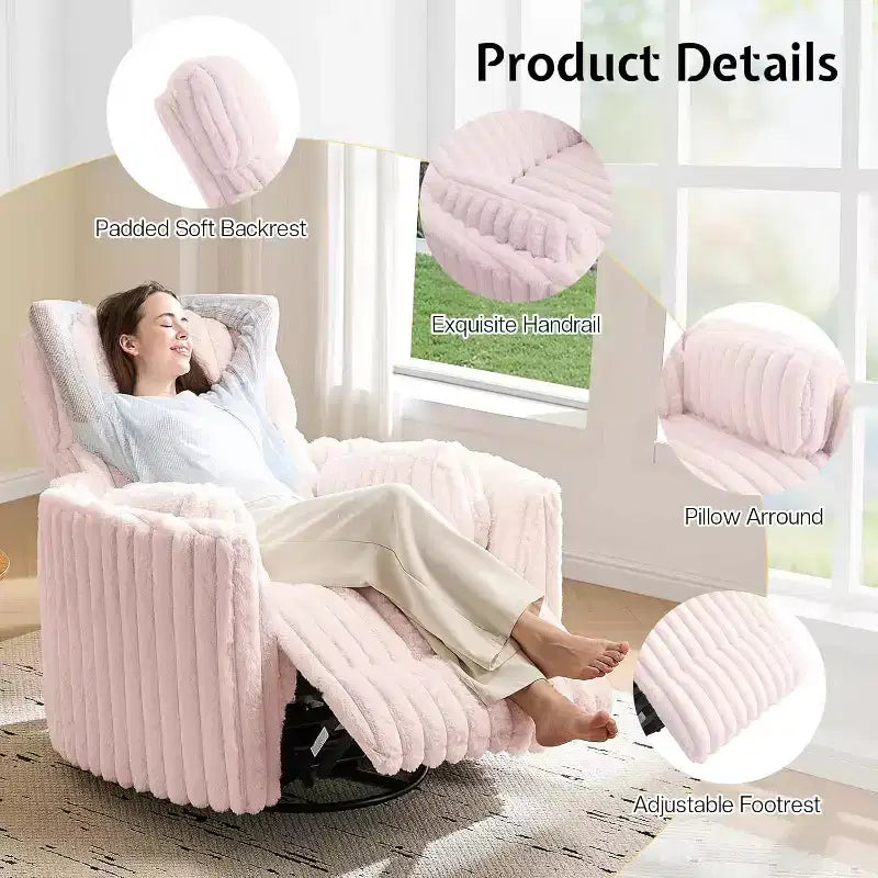 Fauteuil inclinable électrique de crèche, fauteuil à bascule pivotant électrique avec USB et Type-C