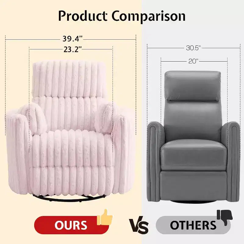 Fauteuil inclinable électrique de crèche, fauteuil à bascule pivotant électrique avec USB et Type-C