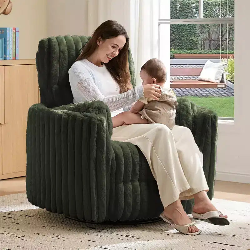 Fauteuil inclinable électrique de crèche, fauteuil à bascule pivotant électrique avec USB et Type-C