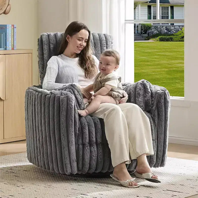 Fauteuil inclinable électrique de crèche, fauteuil à bascule pivotant électrique avec USB et Type-C