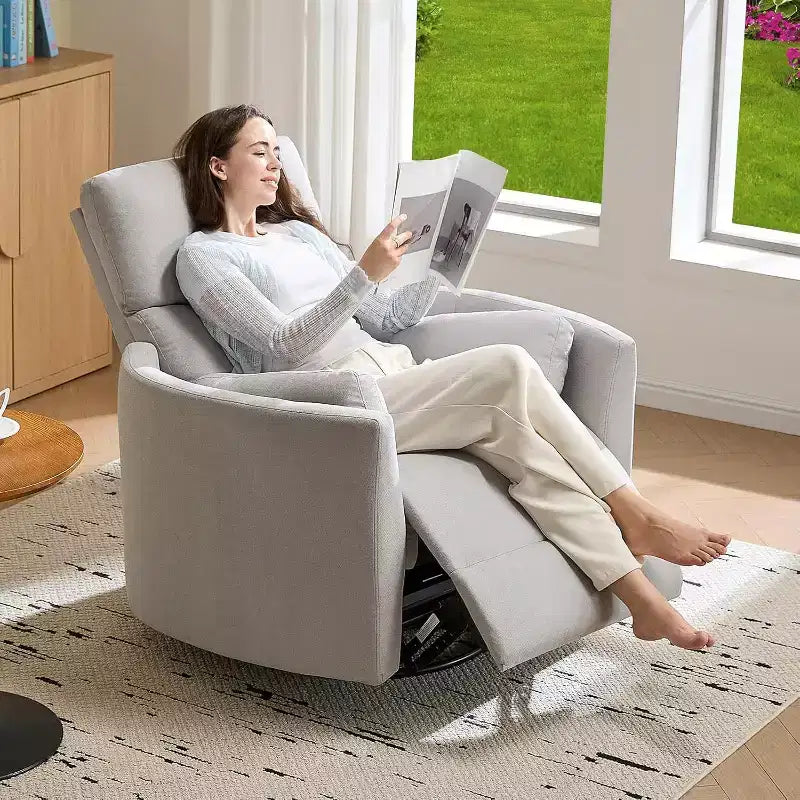 Fauteuil inclinable électrique de crèche, fauteuil à bascule pivotant électrique avec USB et Type-C