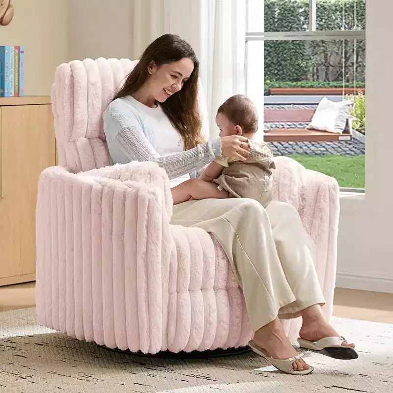 Fauteuil inclinable électrique de crèche, fauteuil à bascule pivotant électrique avec USB et Type-C