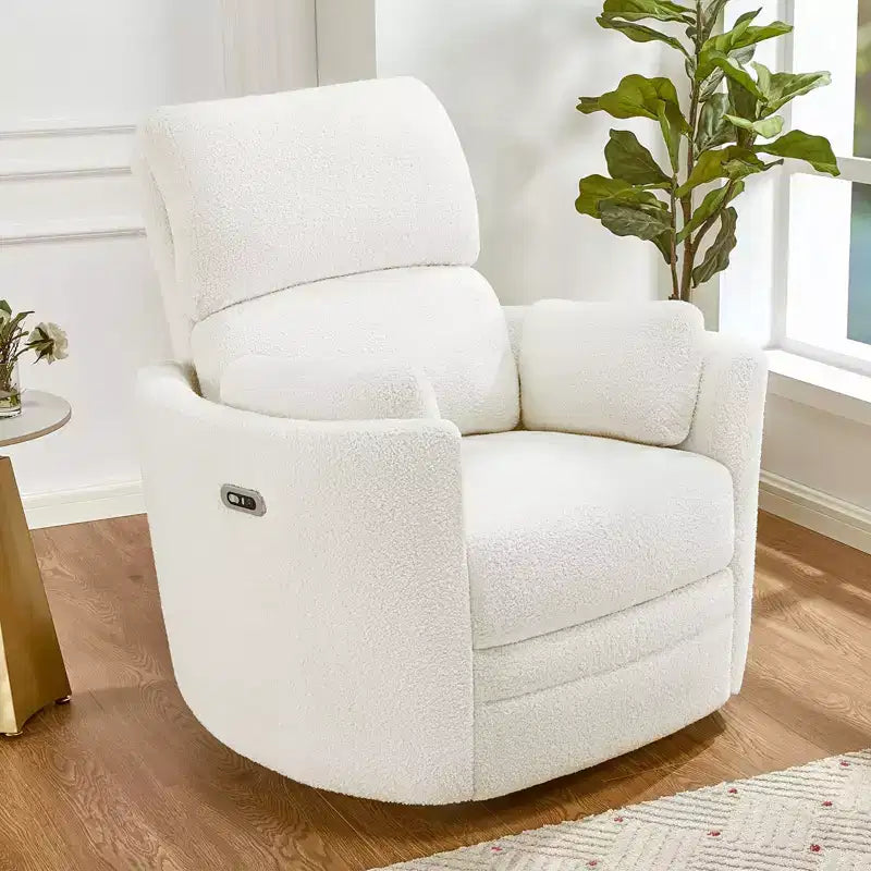 Fauteuil inclinable électrique de crèche, fauteuil à bascule pivotant électrique avec USB et Type-C