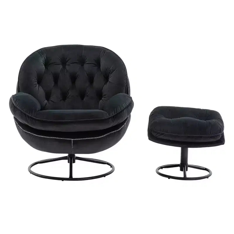 Fauteuils d'appoint modernes pour chambre à coucher avec ottoman, fauteuil de loisirs