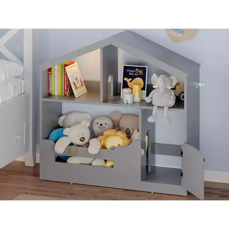 Étagère à livres pour enfants à 2 niveaux - Organiseur de jouets en bois avec lumière à détecteur de mouvement