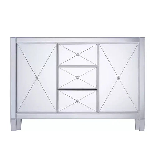 Mirage 3-Drawer Mirrored Cabinet - Silver - SEI