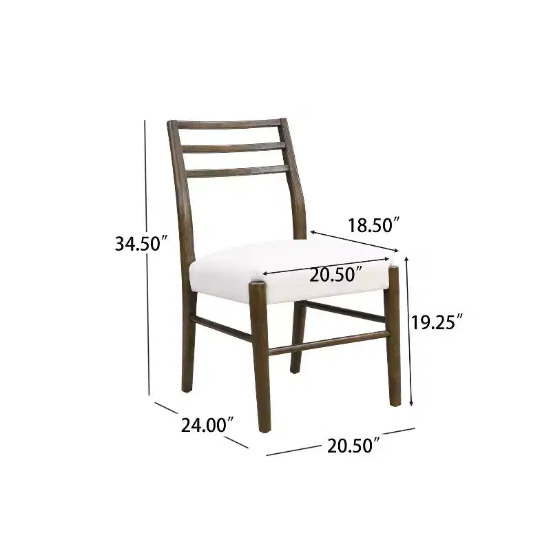 Chaises de salle à manger rembourrées en bois d'hévéa, style ferme