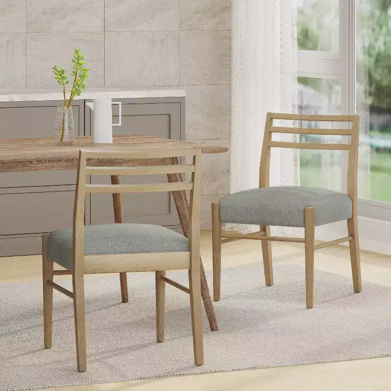 Chaises de salle à manger rembourrées en bois d'hévéa, style ferme