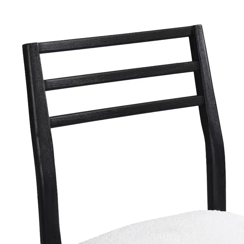 Chaises de salle à manger rembourrées en bois d'hévéa, style ferme