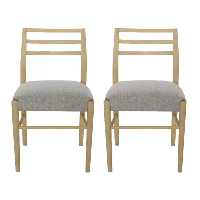 Chaises de salle à manger rembourrées en bois d'hévéa, style ferme