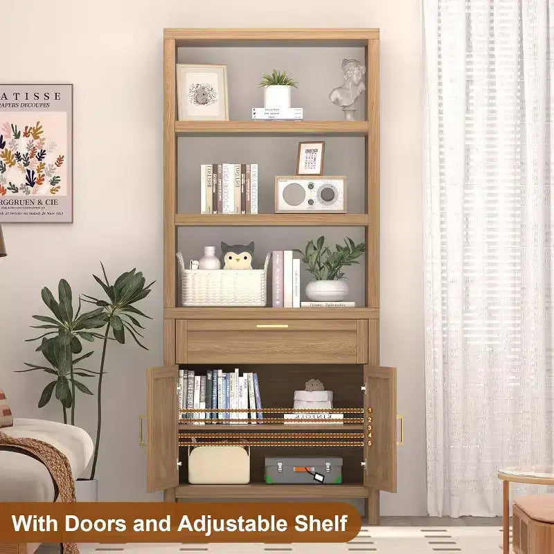 Étagère à 3 niveaux avec lumières LED, étagère de présentation en bois de 147 cm de haut