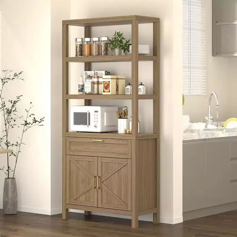 Étagère à 3 niveaux avec lumières LED, étagère de présentation en bois de 147 cm de haut