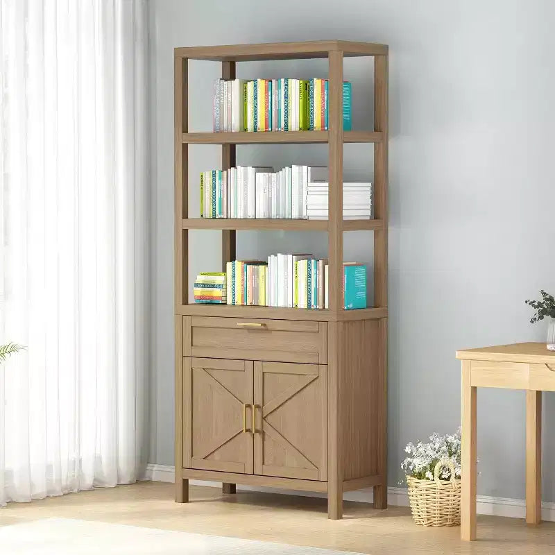 Étagère à 3 niveaux avec lumières LED, étagère de présentation en bois de 147 cm de haut