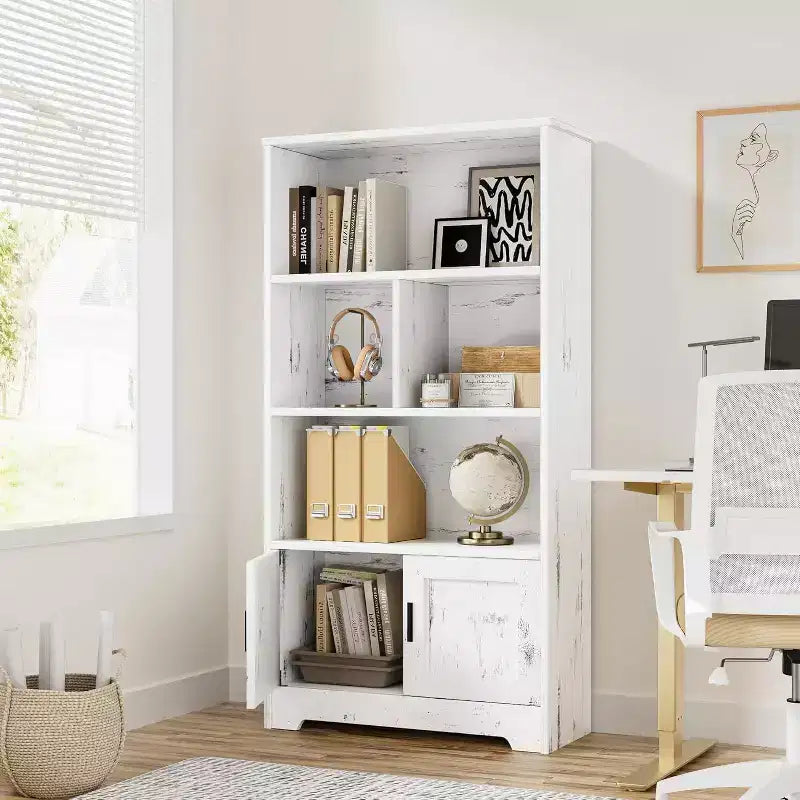 Étagère à 3 niveaux avec lumières LED, étagère de présentation en bois de 147 cm de haut