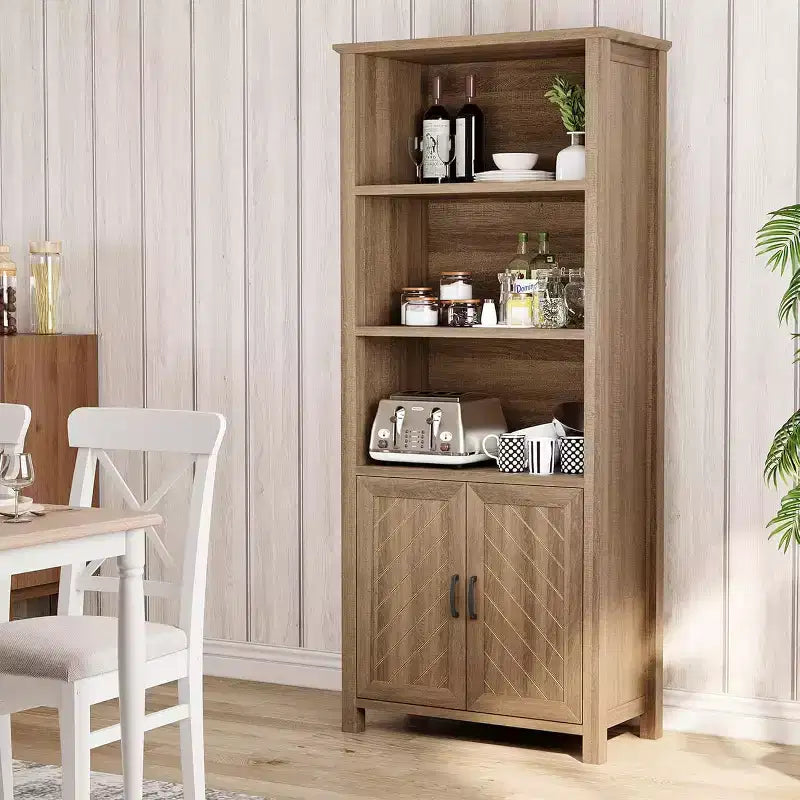 Étagère à 3 niveaux avec lumières LED, étagère de présentation en bois de 147 cm de haut