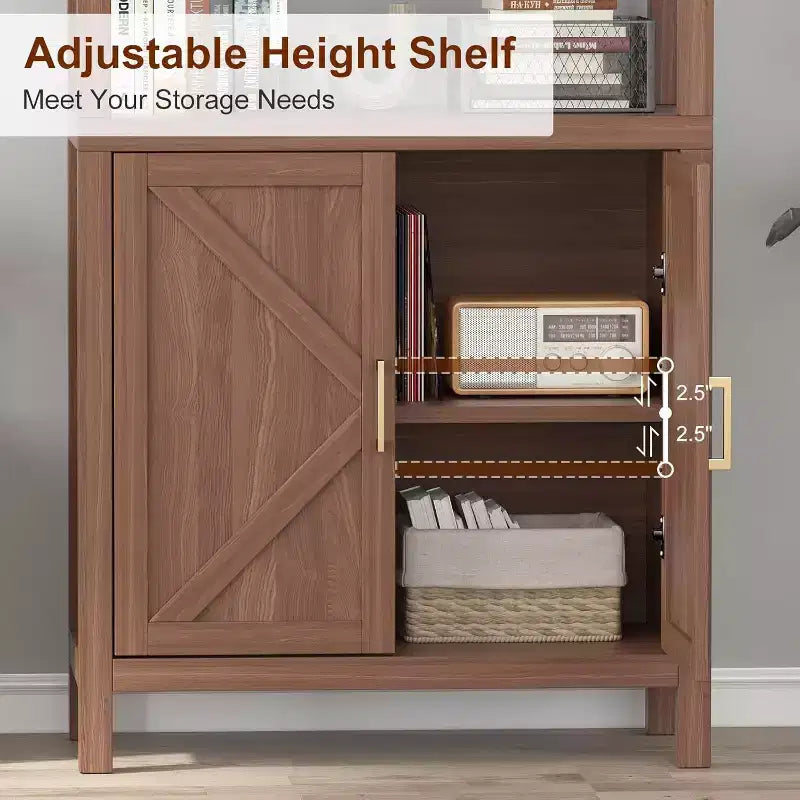 Étagère à 3 niveaux avec lumières LED, étagère de présentation en bois de 147 cm de haut