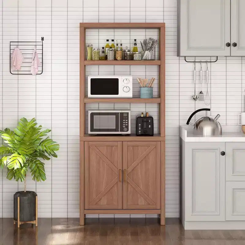 Étagère à 3 niveaux avec lumières LED, étagère de présentation en bois de 147 cm de haut