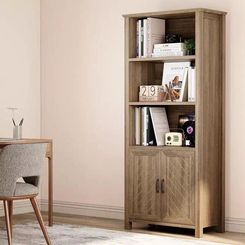 Étagère à 3 niveaux avec lumières LED, étagère de présentation en bois de 147 cm de haut