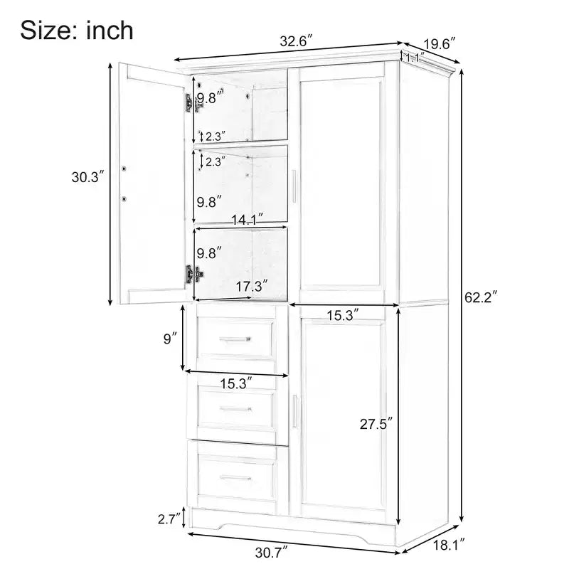 Meuble de rangement haut de salle de bain en bois moderne avec tiroirs et étagères réglables