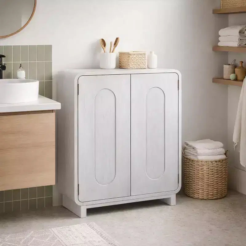 Buffet bas moderne à 2 portes avec étagère réglable et poignée encastrée