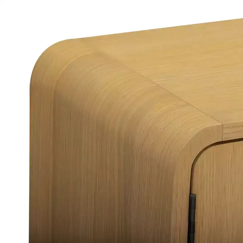 Buffet bas moderne à 2 portes avec étagère réglable et poignée encastrée