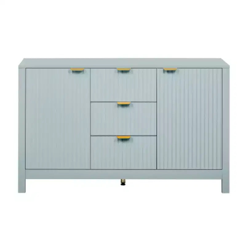 Buffet Modern Wave, meuble de rangement à 3 tiroirs avec texture cannelée