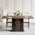 Table de salle à manger rectangulaire pour 6, table de cuisine moderne avec base robuste