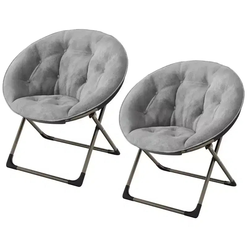 Fauteuil à bascule, Fauteuil lune surdimensionné Coussin moelleux Structure en métal doré