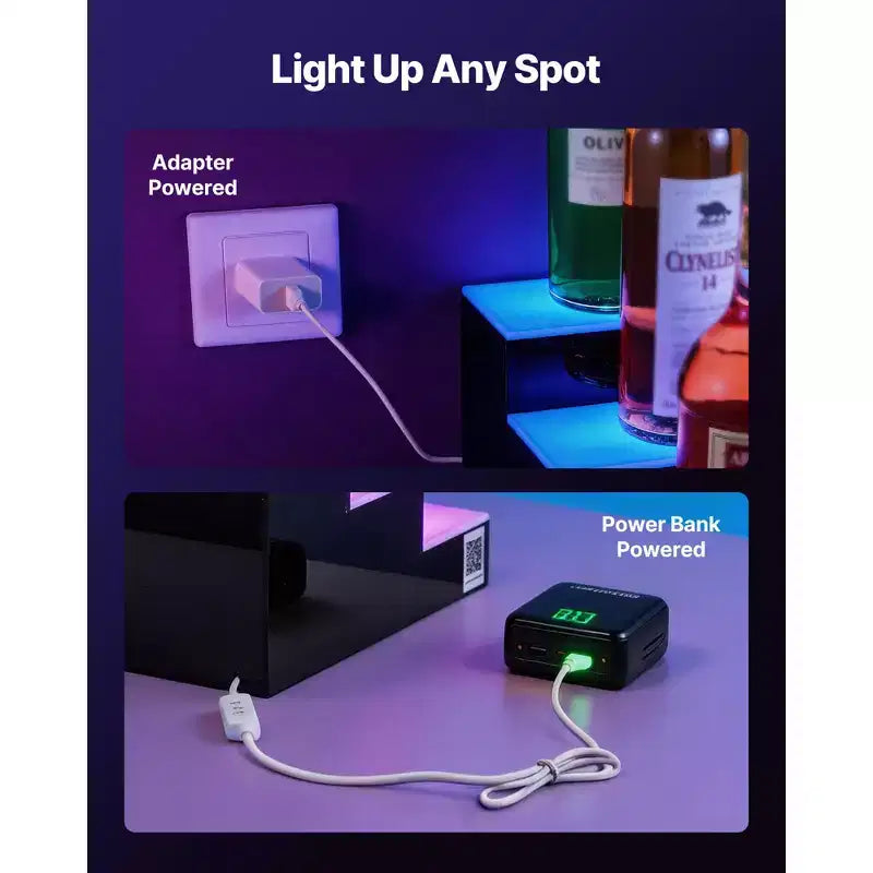 Présentoir à bouteilles lumineux à LED, 3 niveaux 60cm, Compatible USB