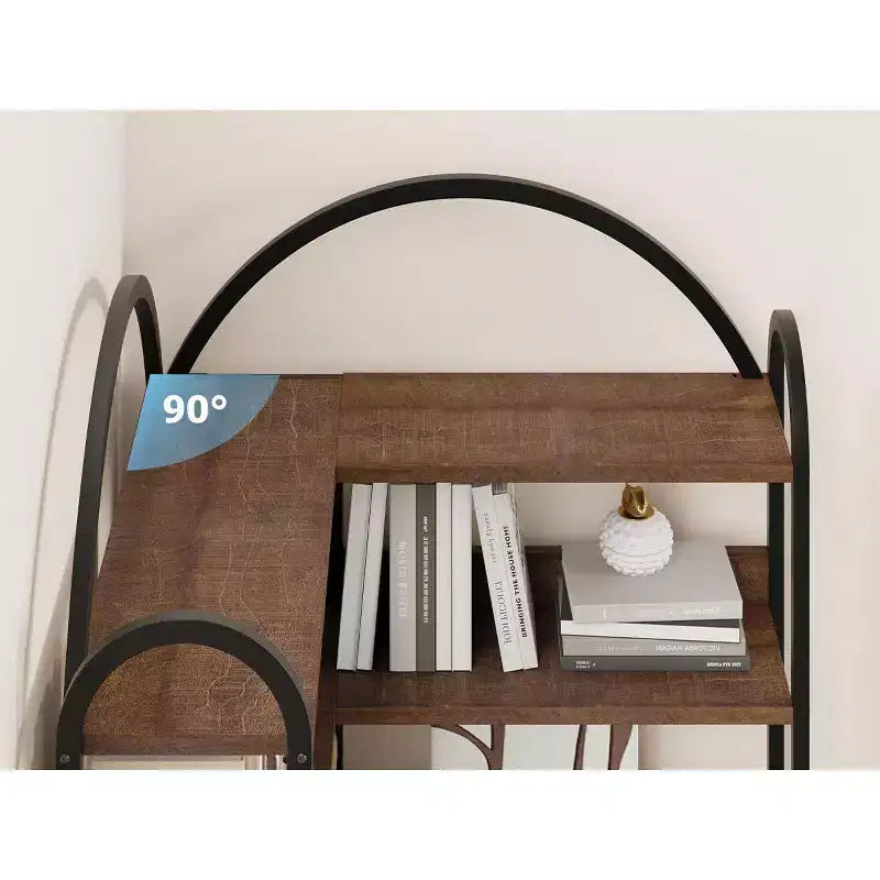 Étagère d'angle avec rangement, Bibliothèque d'angle de 74,5 pouces avec armoire