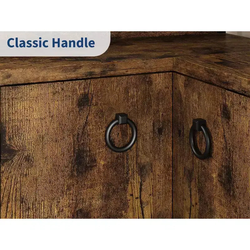 Étagère d'angle avec rangement, Bibliothèque d'angle de 74,5 pouces avec armoire