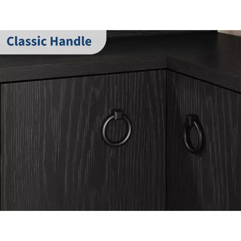Étagère d'angle avec rangement, Bibliothèque d'angle de 74,5 pouces avec armoire