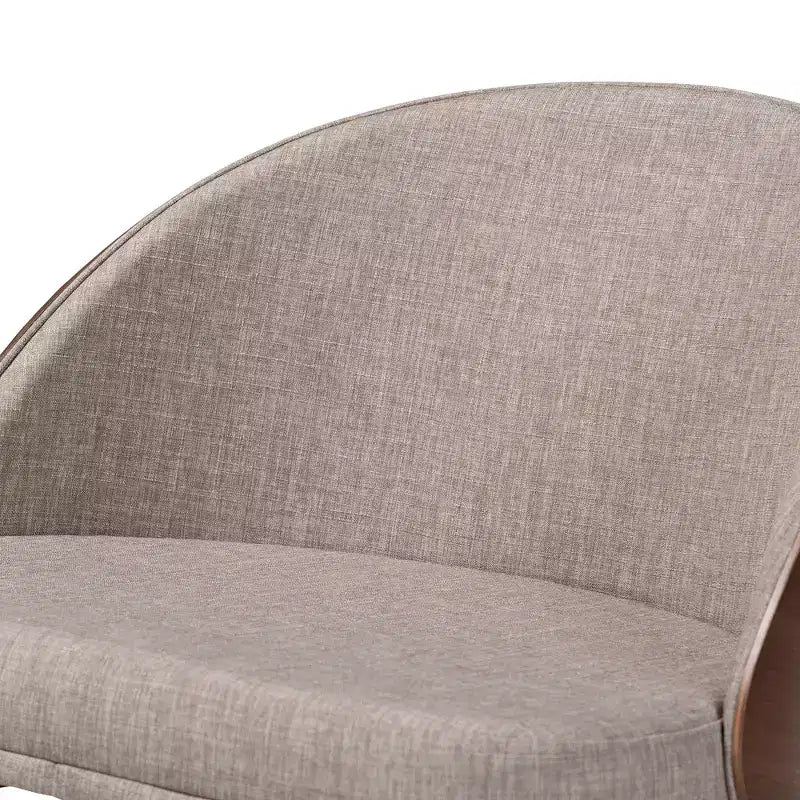 Fauteuil d'appoint gris en tissu et noyer de style « Mid-Century Modern »