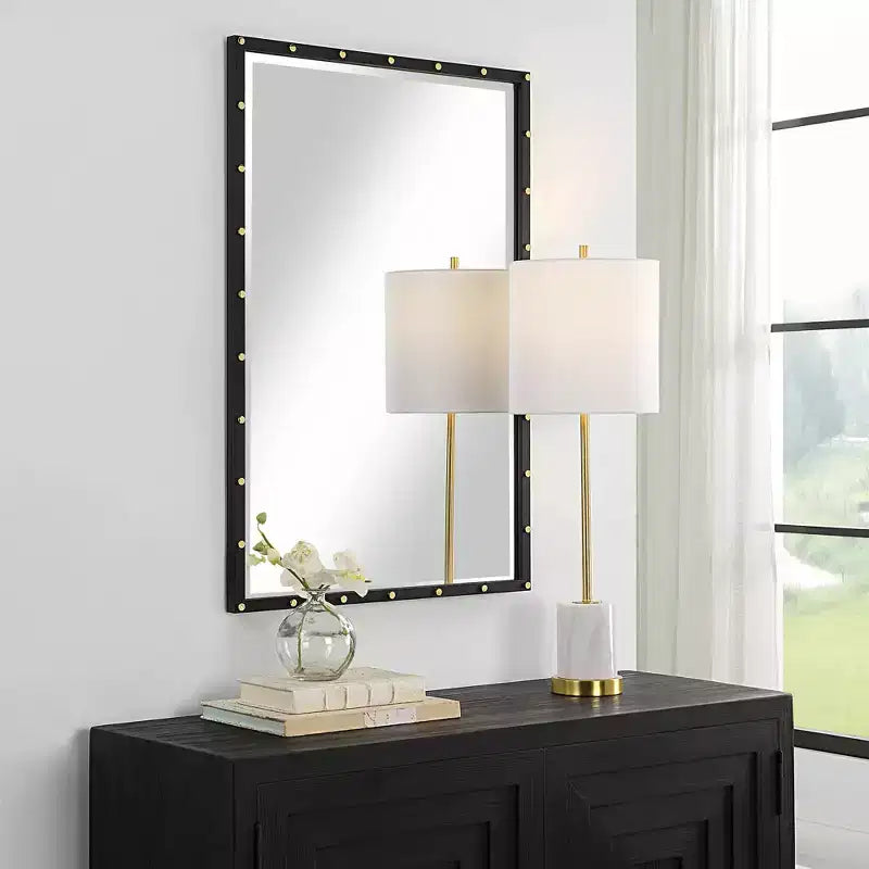 Miroir mural rectangulaire noir 24 x 36